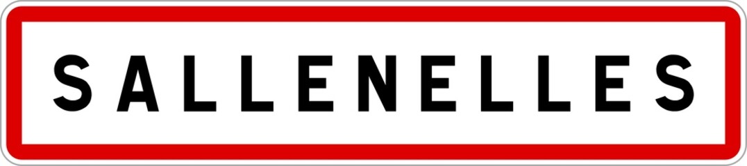 Panneau entrée ville agglomération Sallenelles / Town entrance sign Sallenelles