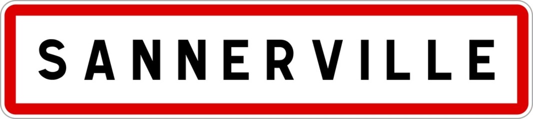 Panneau entrée ville agglomération Sannerville / Town entrance sign Sannerville