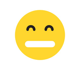 Simple emotion face and yellow cartoon emoji flat vector illustration.
