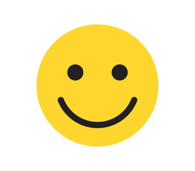 Simple emotion face and yellow cartoon emoji flat vector illustration.
