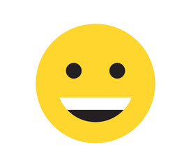 Simple emotion face and yellow cartoon emoji flat vector illustration.
