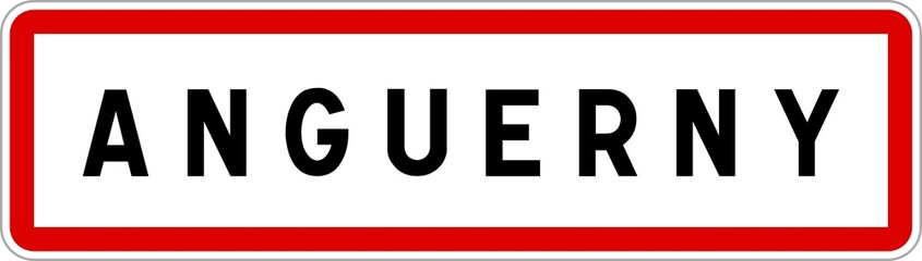 Panneau entrée ville agglomération Anguerny / Town entrance sign Anguerny