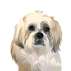 Dog vector pop art colorful white background