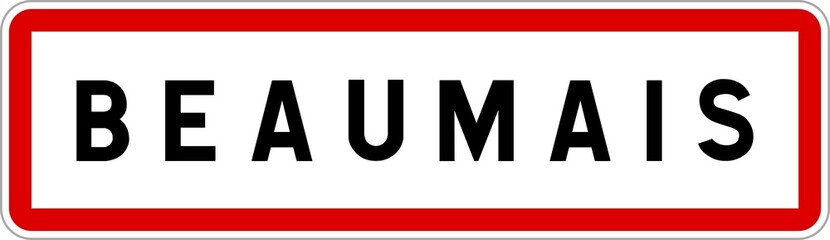 Panneau entrée ville agglomération Beaumais / Town entrance sign Beaumais
