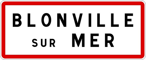 Panneau entrée ville agglomération Blonville-sur-Mer / Town entrance sign Blonville-sur-Mer