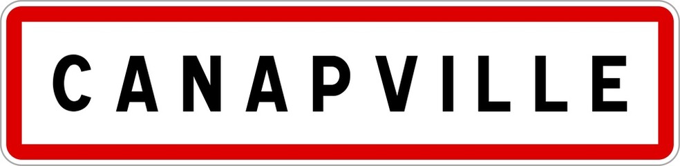 Panneau entrée ville agglomération Canapville / Town entrance sign Canapville