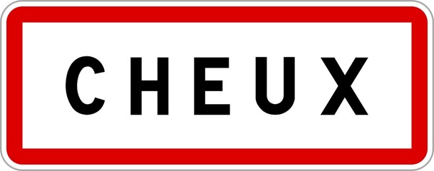 Panneau entrée ville agglomération Cheux / Town entrance sign Cheux