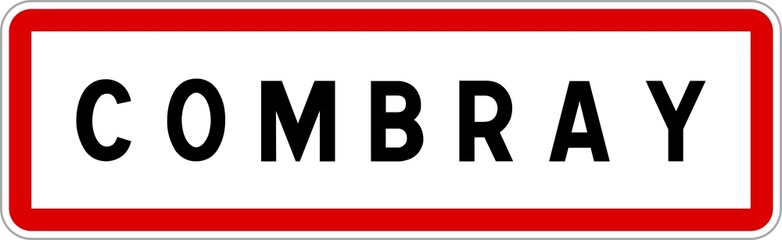 Panneau entrée ville agglomération Combray / Town entrance sign Combray