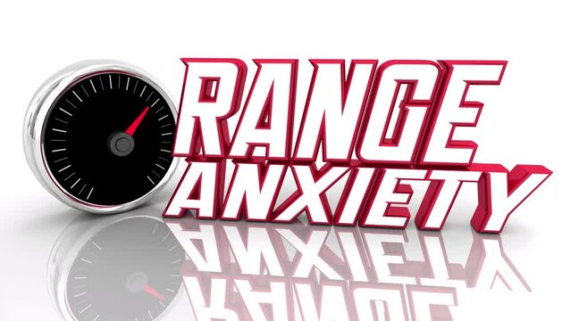 Range Anxiety EV Electric Vehicle Speedometer Distance Driving 3d Animation