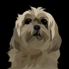 Dog vector pop art colorful transparent background