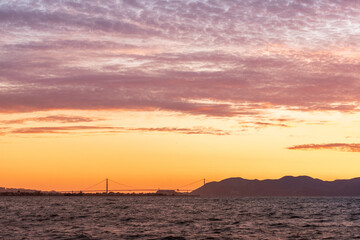an Francisco Bay view in Emeryville of San Francisco Bay Area, California.