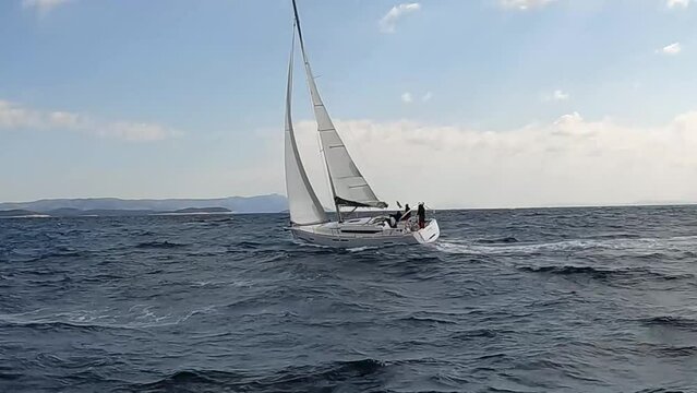 Sailing With Full WInd On Adriatic Sea