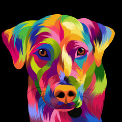 Dog and cat pop art black background