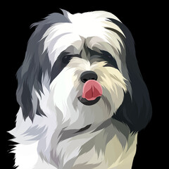 Dog and cat pop art illustration white background