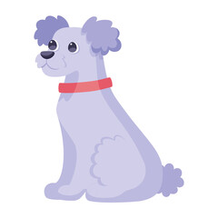 Isolated cute french poodle dog breed cartoon Vector illustration