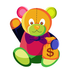 Dog and cat pop art illustration white background