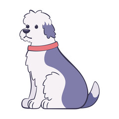 Isolated cute english sheepdog dog breed cartoon Vector illustration