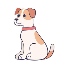 Isolated cute fox terrier dog breed cartoon Vector illustration