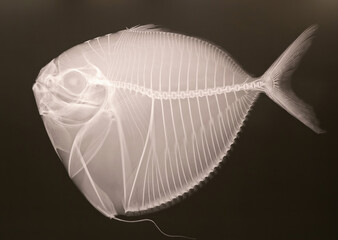 An X ray image showing the skeleton of a Moonfish