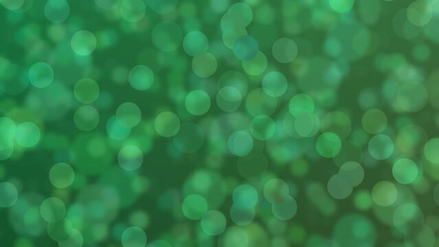 Motion graphics. Abstract background of forest green colors with bokeh