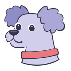 Isolated cute french poodle dog breed cartoon Vector illustration
