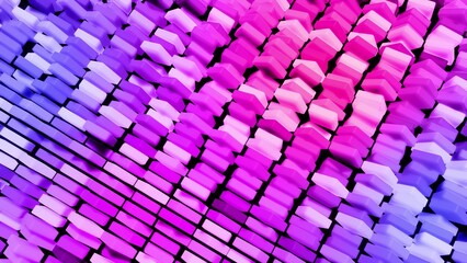 Fototapeta premium 3d render. 3d abstract simple geometric background with multicolor rectangles on plane. Creative simple motion design background with 3d objects.