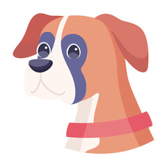Isolated cute boxer dog breed cartoon Vector illustration