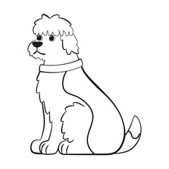 Obraz premium Isolated cute english sheepdog dog breed cartoon Vector illustration