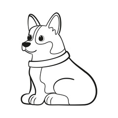 Isolated cute corgi dog breed cartoon Vector illustration