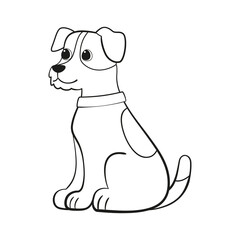 Isolated cute fox terrier dog breed cartoon Vector illustration - obrazy, fototapety, plakaty