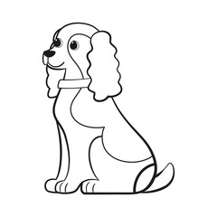 Isolated cute cocker spaniel dog breed cartoon Vector illustration