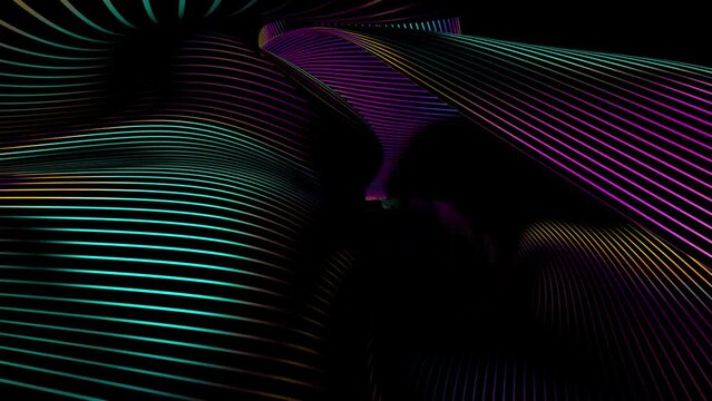 Abstract wavy lines gradient color background. Loop 4k video. Business background. Modern colorful wallpaper. 3d rendering.