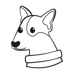 Isolated cute bull terrier dog breed cartoon Vector illustration
