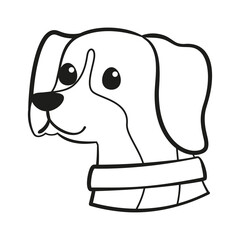 Isolated cute beagle dog breed cartoon Vector illustration