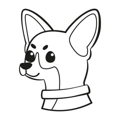 Isolated cute chihuahua dog breed cartoon Vector illustration