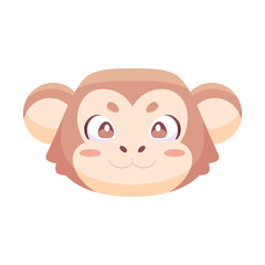 Isolated cute monkey avatar Zodiac sign Vector illustration
