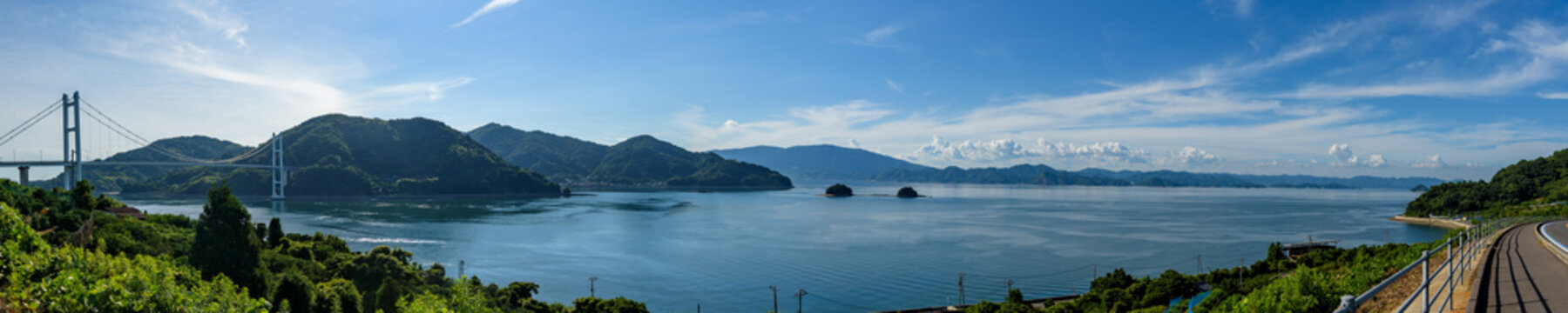 Coastal scenery of the Seto Inland Sea, Tobishima Seaway View from Toyoshima Island toward Honshu