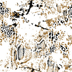 Textile print  pattern. abstract leopard seamless fabric and digital print pattern. © Workartpattern
