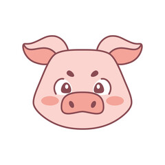 Obraz na płótnie Canvas Isolated cute pig avatar Zodiac sign Vector illustration