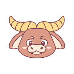 Isolated cute ox avatar Zodiac sign Vector illustration