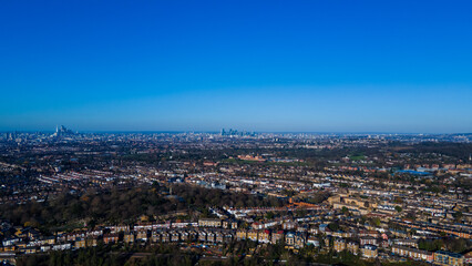 Obraz premium London Cityscape with the City of London and Canary Wharf on the Horizon