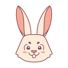Isolated cute rabbit avatar Zodiac sign Vector illustration