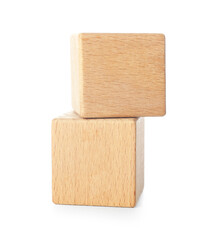 Wooden cubes isolated on white