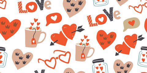 seamless love pattern vector illustration