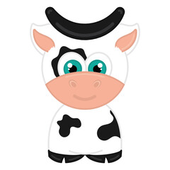 Isolated cute cow cartoon icon Vector