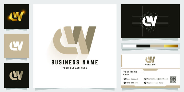 Letter aw or cw monogram logo