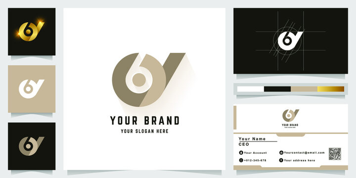 Letter Oy or 6y monogram logo