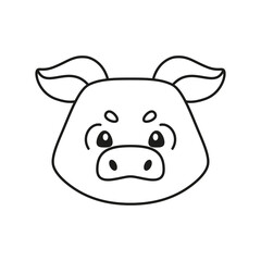 Isolated cute pig avatar Zodiac sign Vector illustration