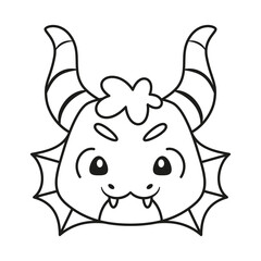 Isolated cute dragon avatar Zodiac sign Vector illustration
