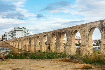 Obraz premium Kamares or Bekir Pasha Turkish Aqueduct , Larnaca, Cyprus